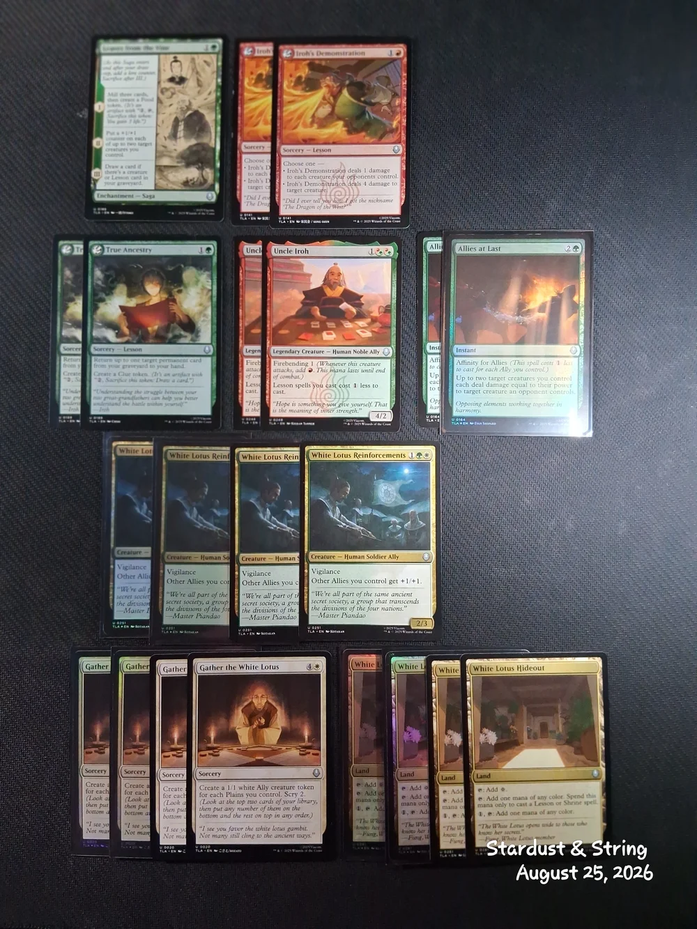 MTG Avatar White Lotus Deck Lot Master Iroh Pack 60 Cards Set Foils Showcase